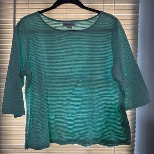 Liz Claiborne Mint Green Striped Shirt Size XL